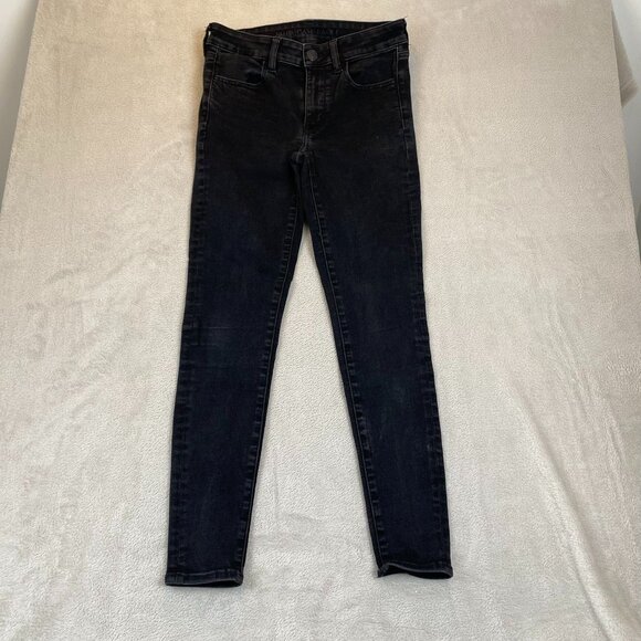 American Eagle Woman's Jegging Jeans Size 6 Regular Next Level Stretch Black - Picture 15 of 16